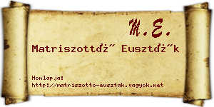 Matriszottó Euszták névjegykártya